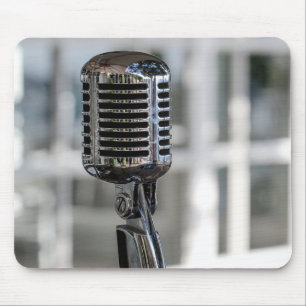 Very Cool Vintage Retro Style Microphone Mouse Pad