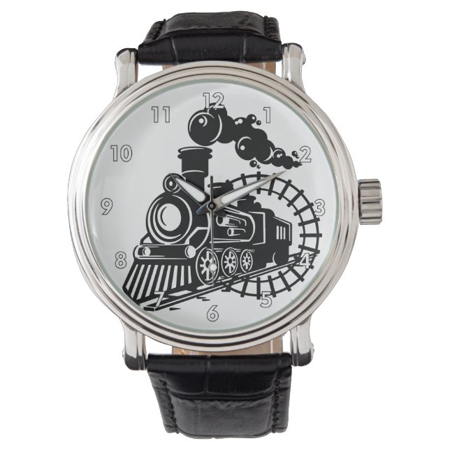 Very Cool Vintage Steam Engine Train Locomotive Watch (Front)