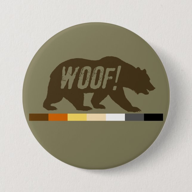 Very Cool Woof Gay Bears Pride Flag Button (Front)
