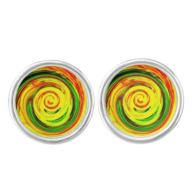 Very Cool Yellow Tornado Cufflinks (Front)