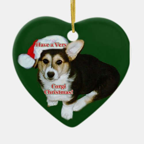 Very Corgi Christmas _ Gimli Pup Heart Ornament