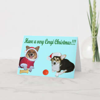 Very Corgi Christmas M & G Turquoise Card