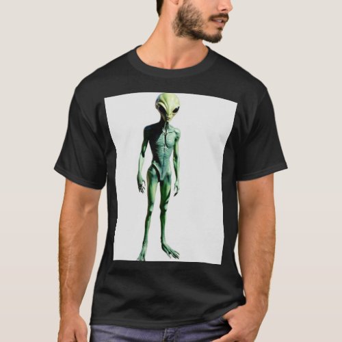 very creepy realistic alien standing in the street T_Shirt