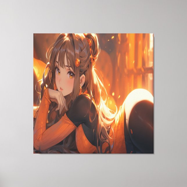 Very Cute Anime Art. Canvas Print (Front)