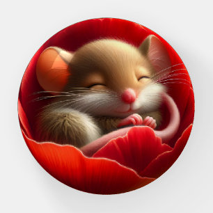 Very Cute Baby Mouse Sleeping Paperweight