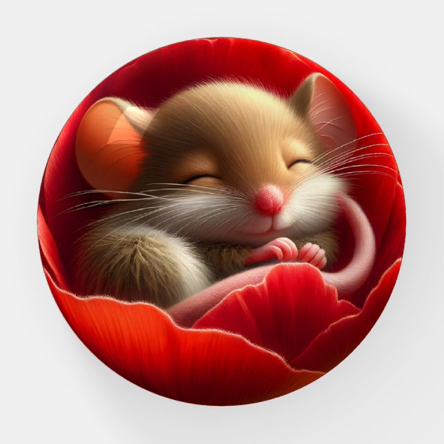 Very Cute Baby Mouse Sleeping Paperweight (Front)