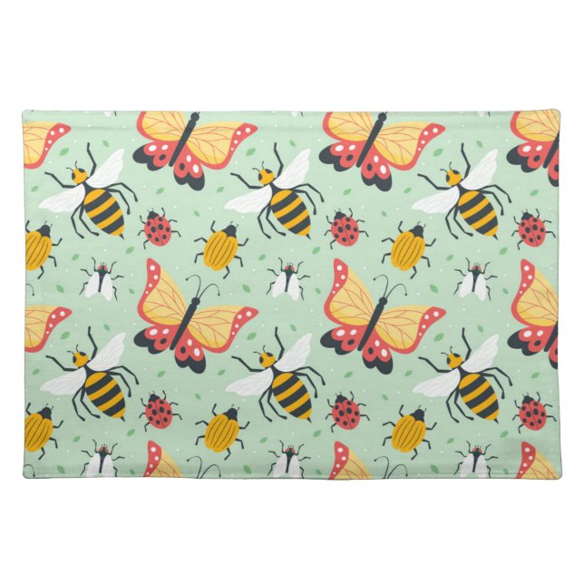 Very Cute Bugs and Insects Cloth Placemat (Front)