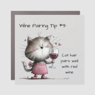 Very Cute Cat With Wine Magnet