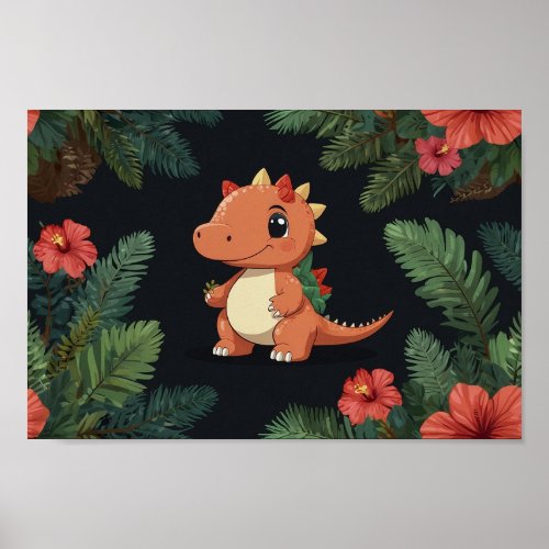 VERY CUTE DINOSAUR POSTER FOR KIDS ROOM
