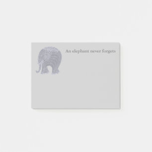 Very cute gray doodle elephant post-it notes