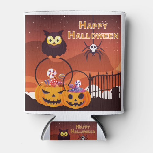 Very Cute Happy Halloween Design Can Cooler