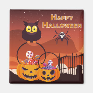 Very Cute Happy Halloween Design Magnet