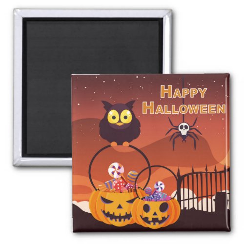 Very Cute Happy Halloween Design Magnet