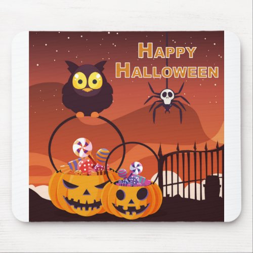 Very Cute Happy Halloween Design Mouse Pad