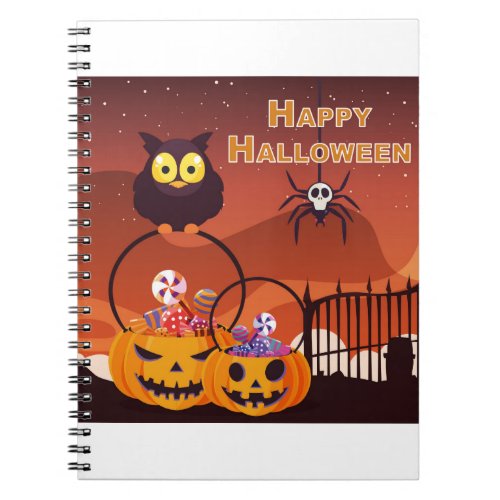 Very Cute Happy Halloween Design Notebook