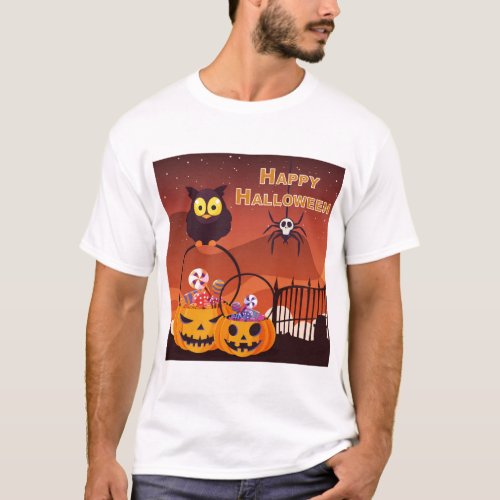 Very Cute Happy Halloween Design T_Shirt