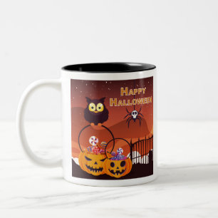 Very Cute Happy Halloween Design Two-Tone Coffee Mug