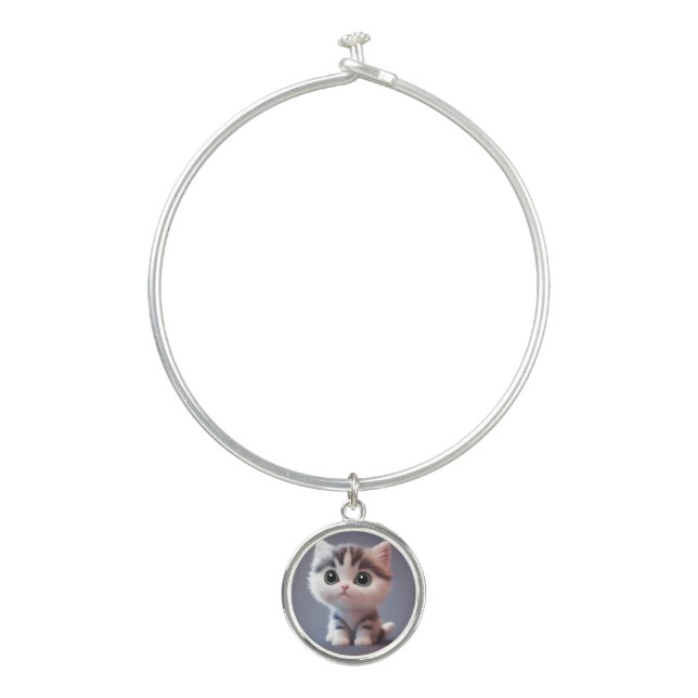 Very cute kitten bangle bracelet (Front)