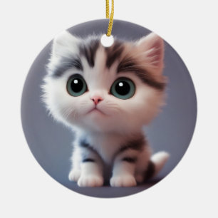 Very cute kitten ceramic ornament