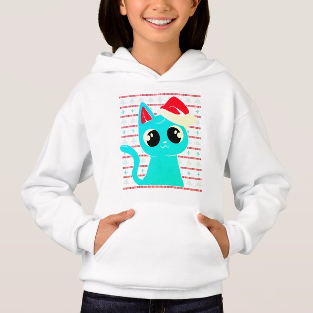 Very Cute Kitten, Christmas Cat Jumper Hoodie (Front)
