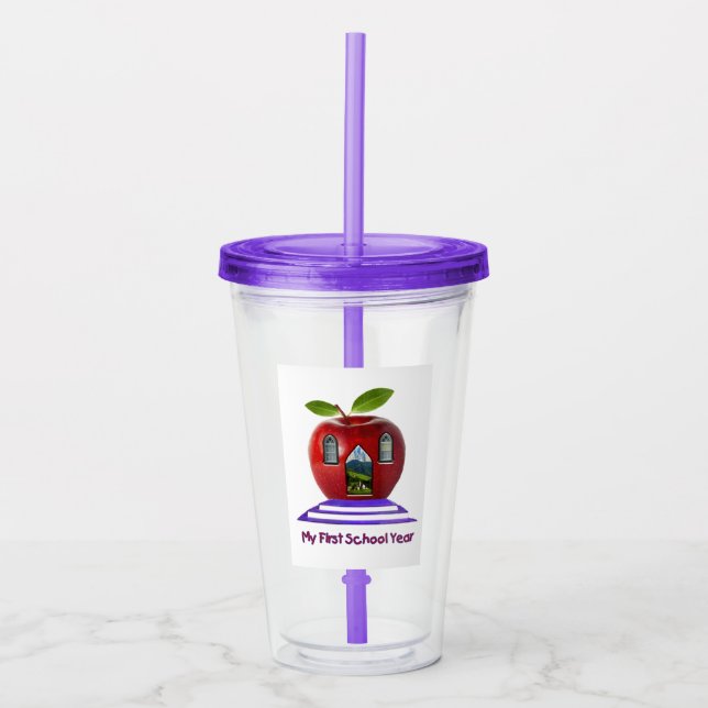 Very Cute My First Year of School Acrylic Tumbler (Front)