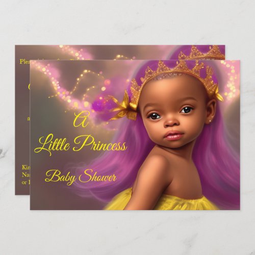 Very Cute Princess Baby Shower Ethnic Girl Invitation