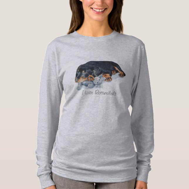 very cute puppy rottweiler black and tan dog T-Shirt (Front)