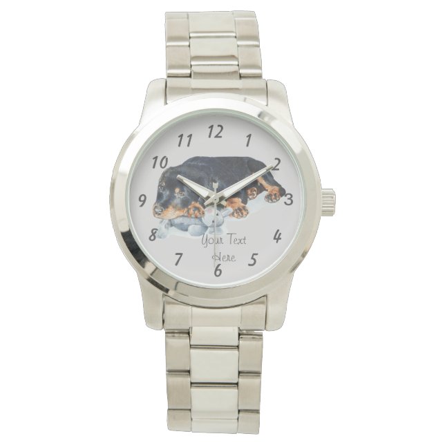 very cute rottweiler puppy dog  watch (Front)