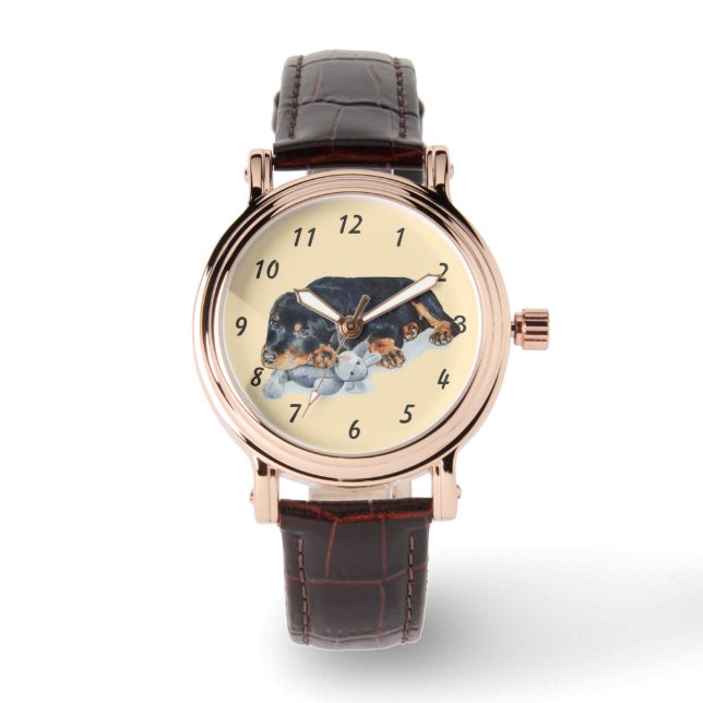 very cute rottweiler puppy dog  watch (Front)