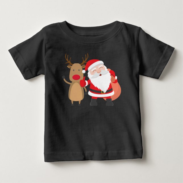 Very Cute Santa Claus and Reindeer | Shirt (Front)