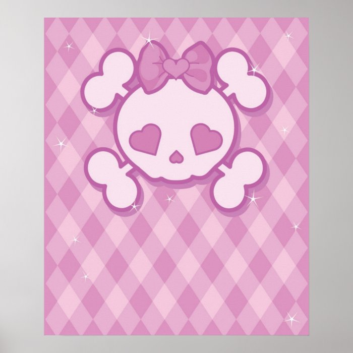 Very cute Skull on background Posters