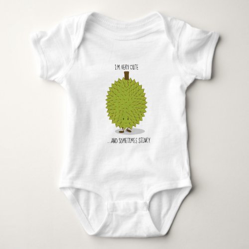 Very Cute Sometimes Stinky Durian Fruit Cartoon Baby Bodysuit