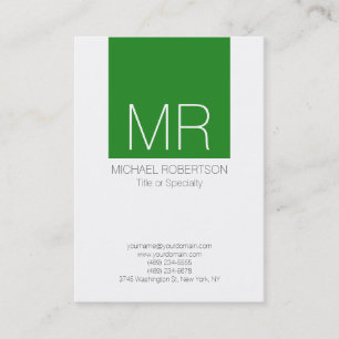 Very Cute White Forest Green Clean Business Card