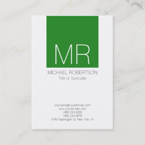 Very Cute White Forest Green Clean Business Card