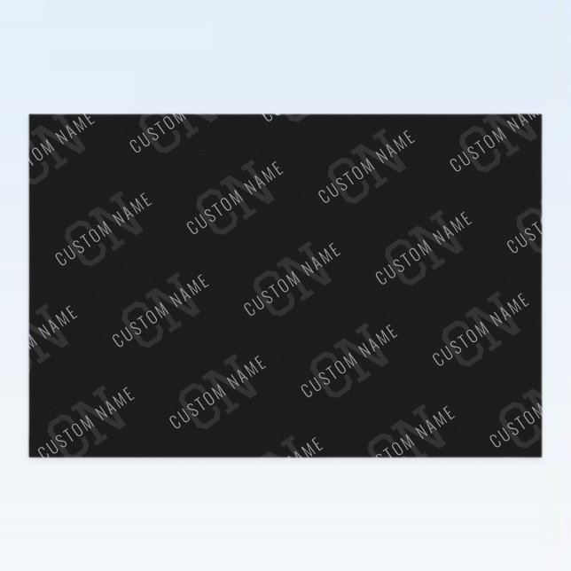 Very Dark Gray & Black Monogram Name Pattern Food Label (Creator Uploaded)