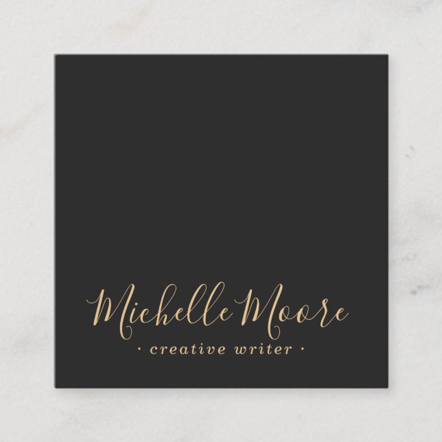 Very dark gray elegant minimalist professional square business card (Front)