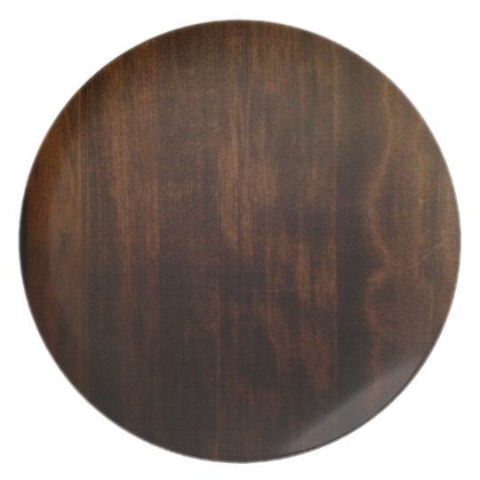 Very Dark Wood Grain Melamine Plate