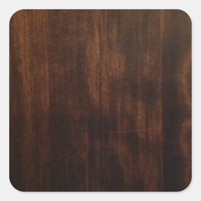 Very Dark Wood Grain Square Sticker (Front)