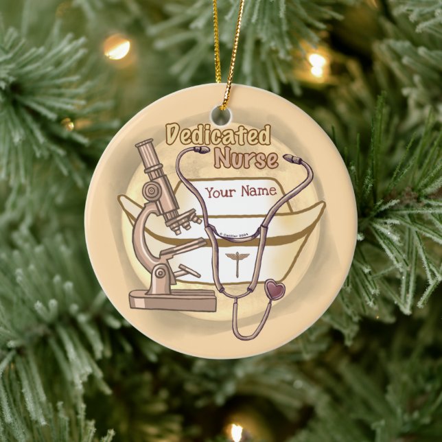 Very dedicated nurse  ceramic ornament (Tree)