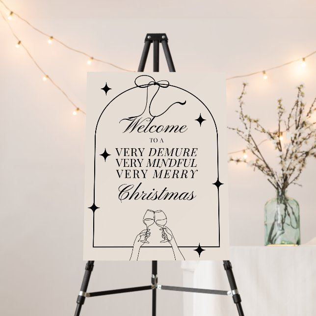 Very Demure Christmas Holiday Party Welcome Sign (In Situ (Stand))
