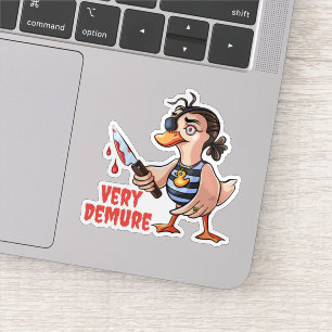 Very Demure Duck Lady Pirate Sticker