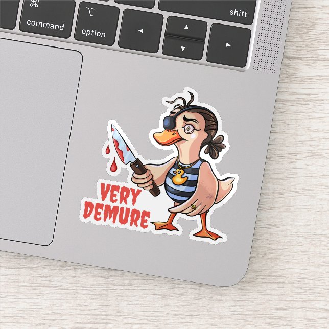 Very Demure Duck Lady Pirate Sticker (Detail)