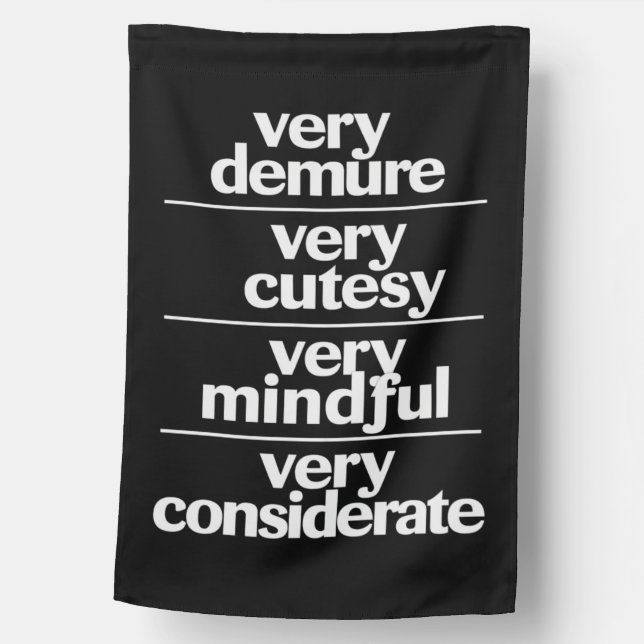 Very Demure Very Cutesy Very Considerate Demure House Flag (Front)