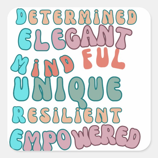 very demure very mind ful square sticker (Front)