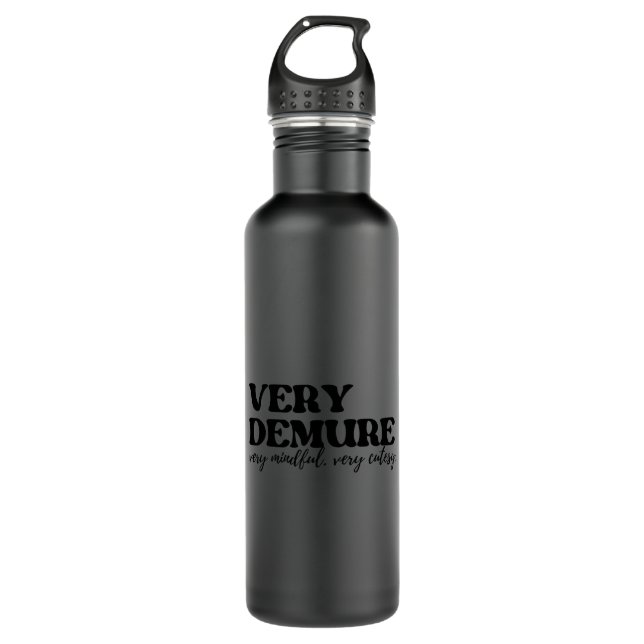 Very Demure Very Mindful Very Cutesy Stainless Steel Water Bottle (Front)