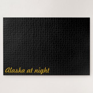Very difficult funny Alaska at Night black Jigsaw Puzzle