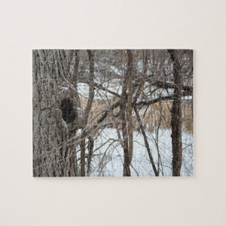 Very difficult tree forest winter scene puzzle