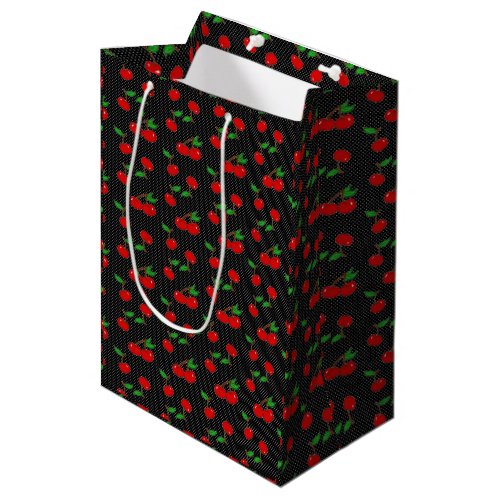 Very Dotty Cherry Gift Bag in Black