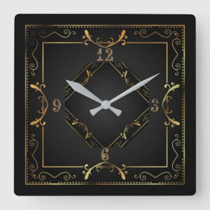 Very elegant Art Deco Square Wall Clock