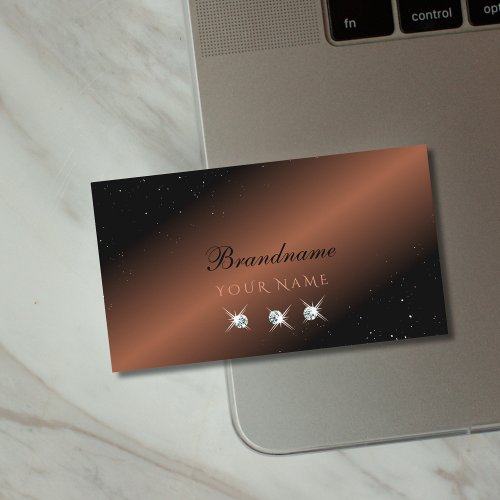 Very Elegant Black Brown Sparkle Diamonds Stylish Business Card